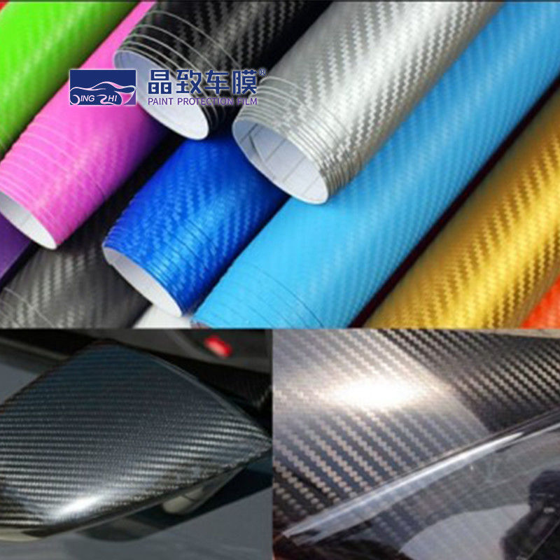 Durable 2D 3D 4D 5D 6D haute brillance d'enveloppe de fibre de carbone de film de vinyle d'ANIMAL FAMILIER auto-adhésif