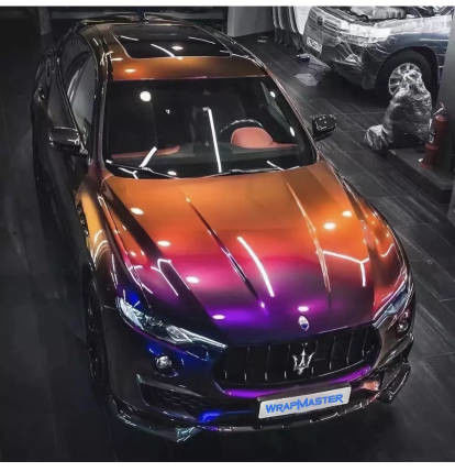 Meilleur vendeur Super brillant Stretch voiture Wrap vinyle Film métallique diamant espace profond caméléon carrosserie autocollant de voiture