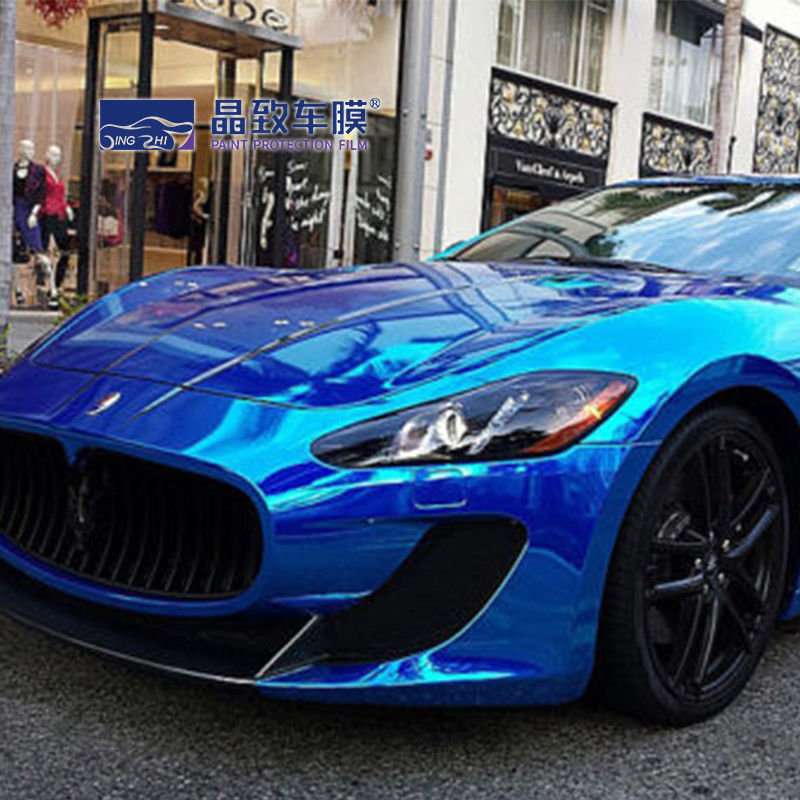 Meilleure qualité 3 couches brillant bleu métallisé voiture vinyle Wrap sans bulles pour voiture emballage 1.52m * 18m