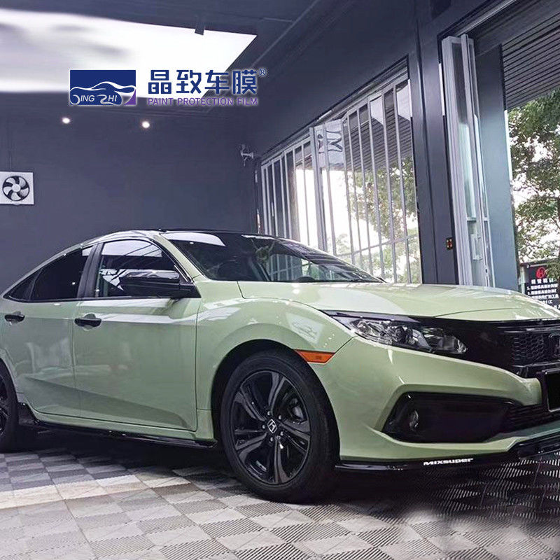 VvividPopular Highlight Crystal Glossy Khaki Army Green Car Wrap Film Body Wrap Vinyl 3m